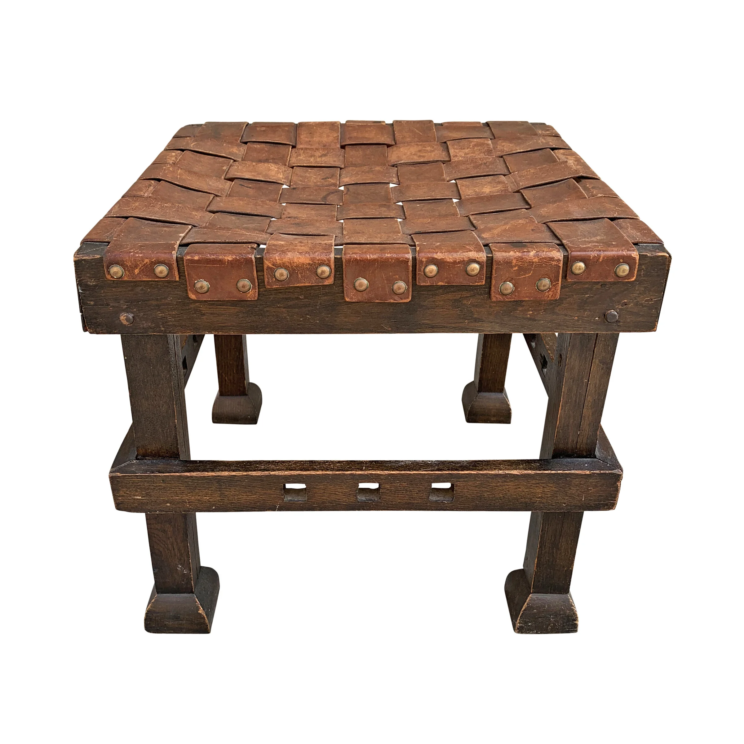 Akaka　本革スツール～Woven leather stool～ SHIKAGAWA-STOOL - 鹿革スツール - | 暮らしのあれこれセレクト